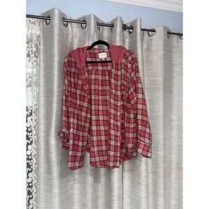 American Eagle Outfitters oversized flannel hooded shirt XL